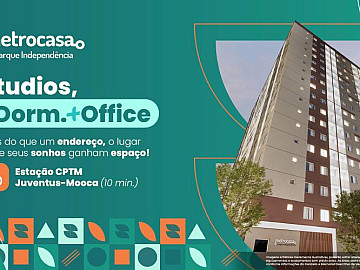 1 Dorm. + Office com entrada a partir de R$500,00