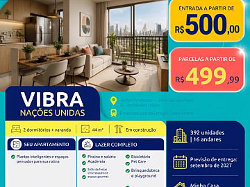 2 Dorm. + Varanda com entrada facilitada (MCMV)