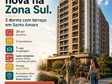 AP 39m� com 2 dorms e terra�o na Zona Sul ? HIS 2 e HMP
