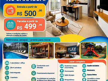 1 Dorm. + Office Gold a partir de R$500,00 de entrada