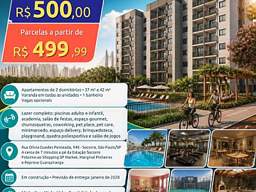 2 Dorm. + Varanda + Entrada Facilitada (MCMV)